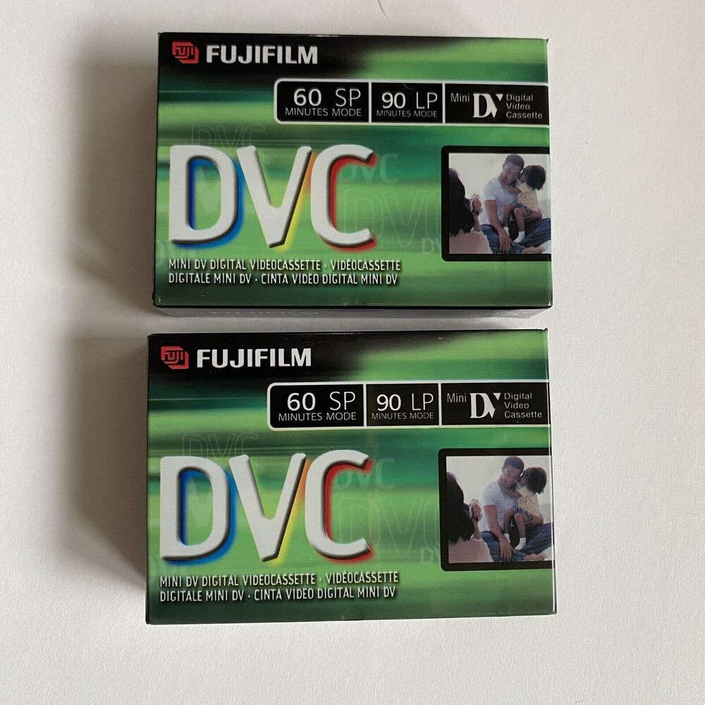 Lot Of 2 Fujifilm DVC Mini DV Digital Videocassette SP 60 Min LP 90 Min NEW